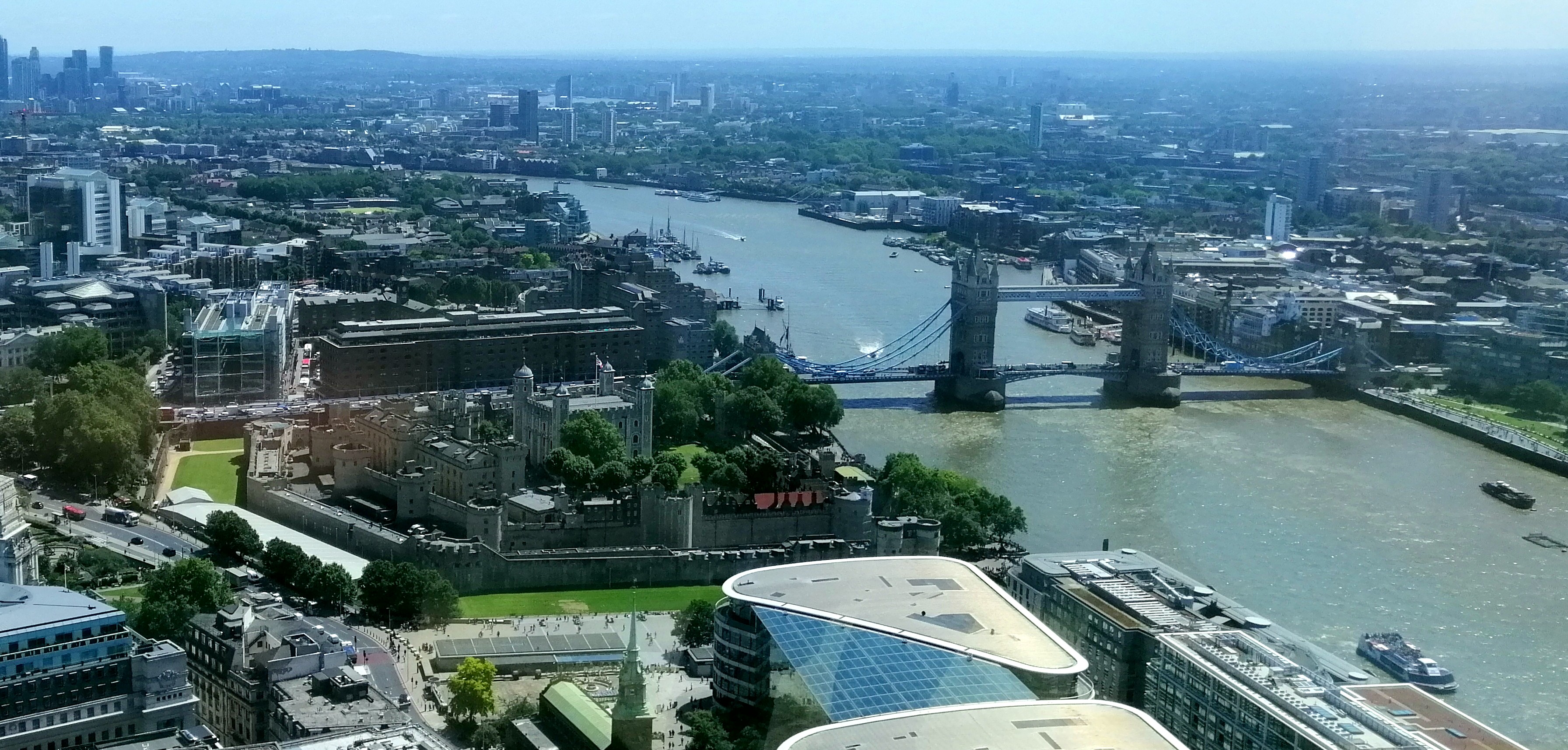 Views of London streets from Sky Garden