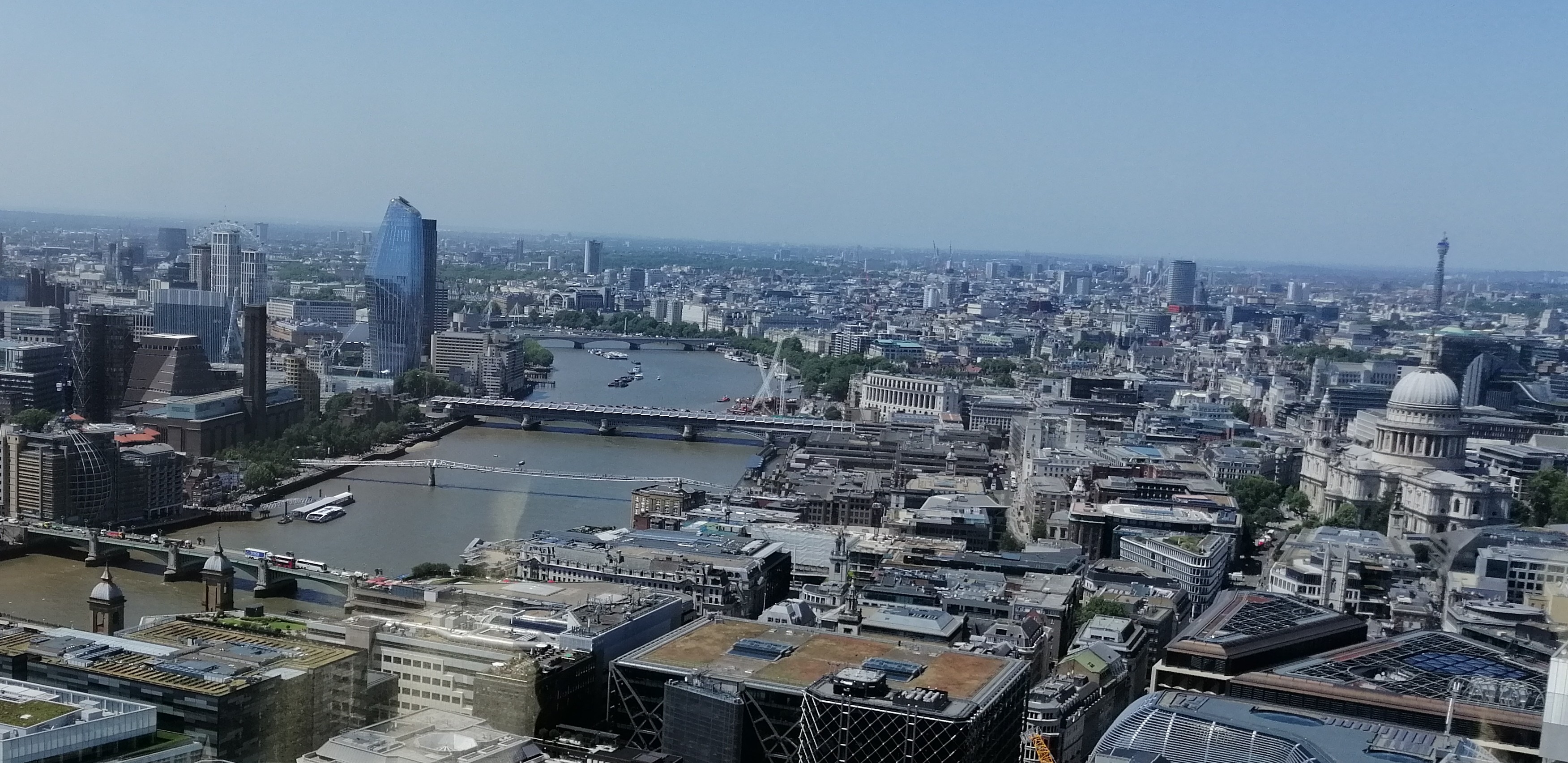 Panoramic view of London from Sky Garden viewpoint