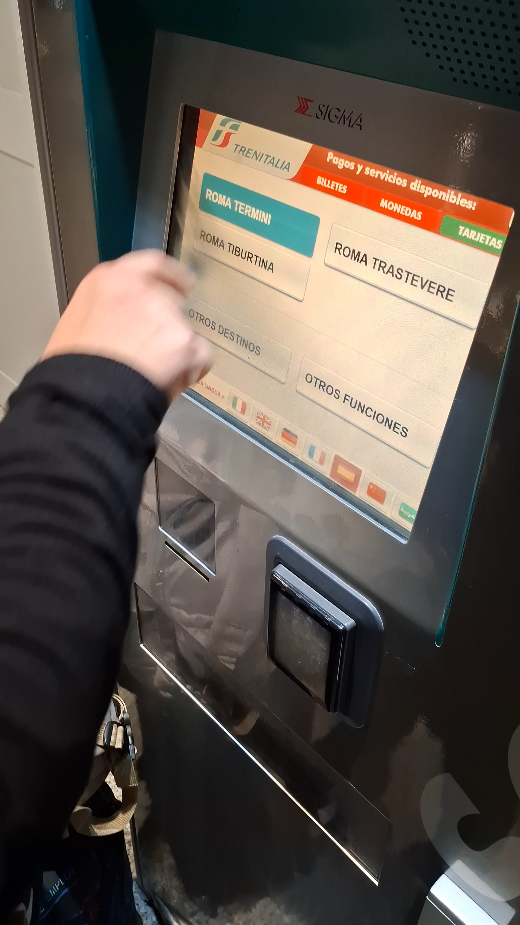 Compra de billete Leonardo Express desde terminal