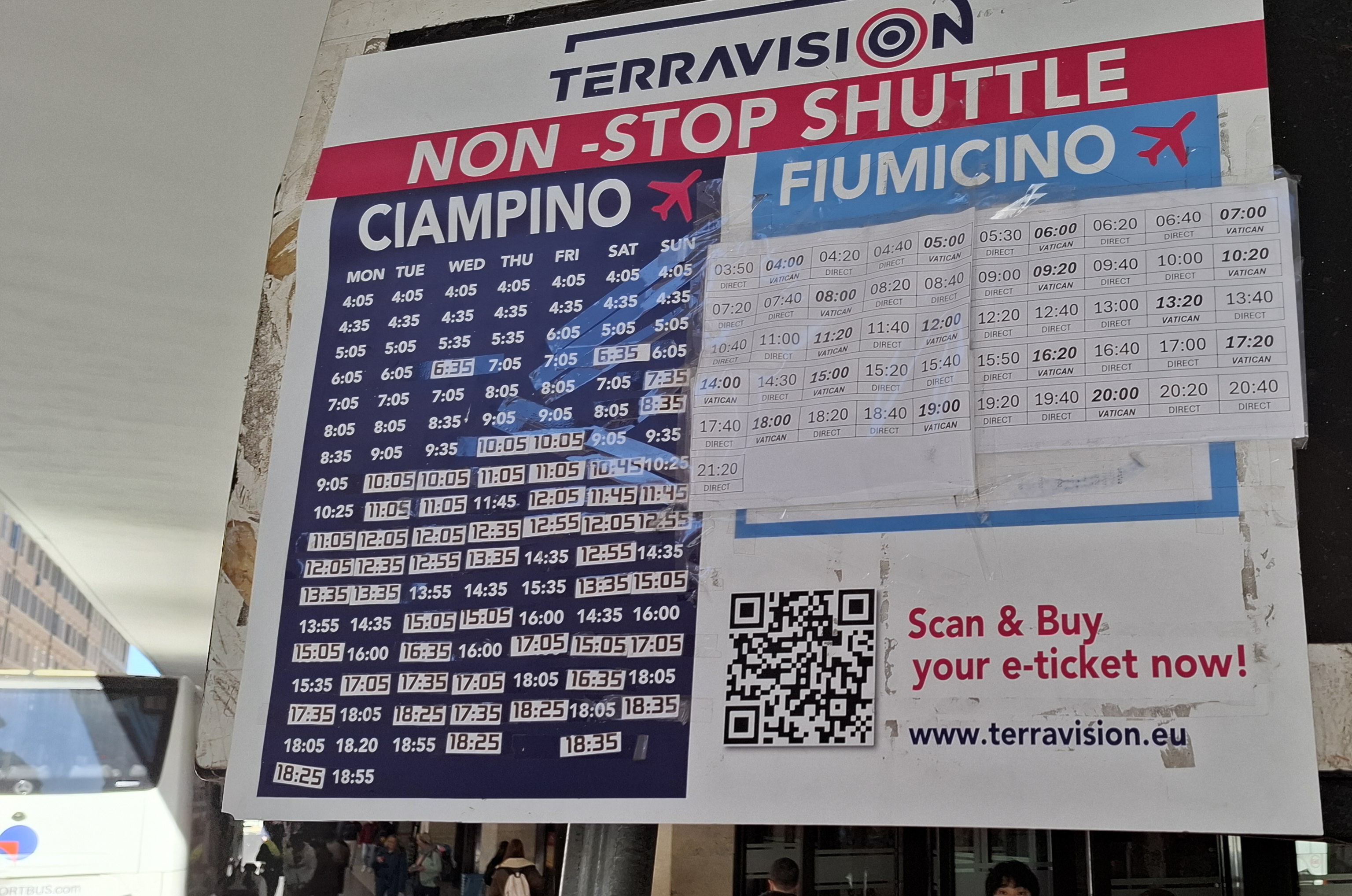 Buses al aeropuerto de Roma