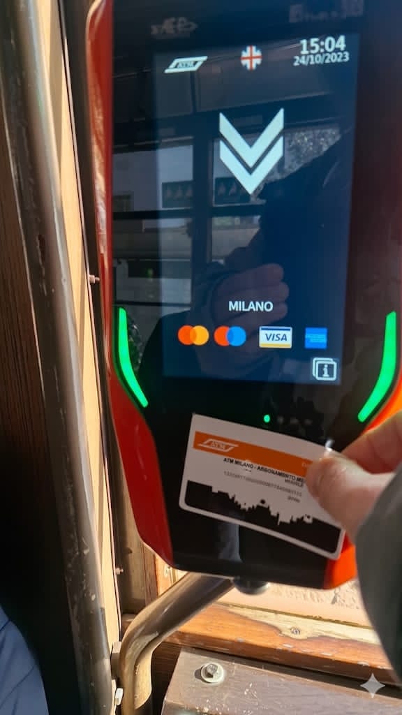 Validador de tarjeta de transporte en Milán